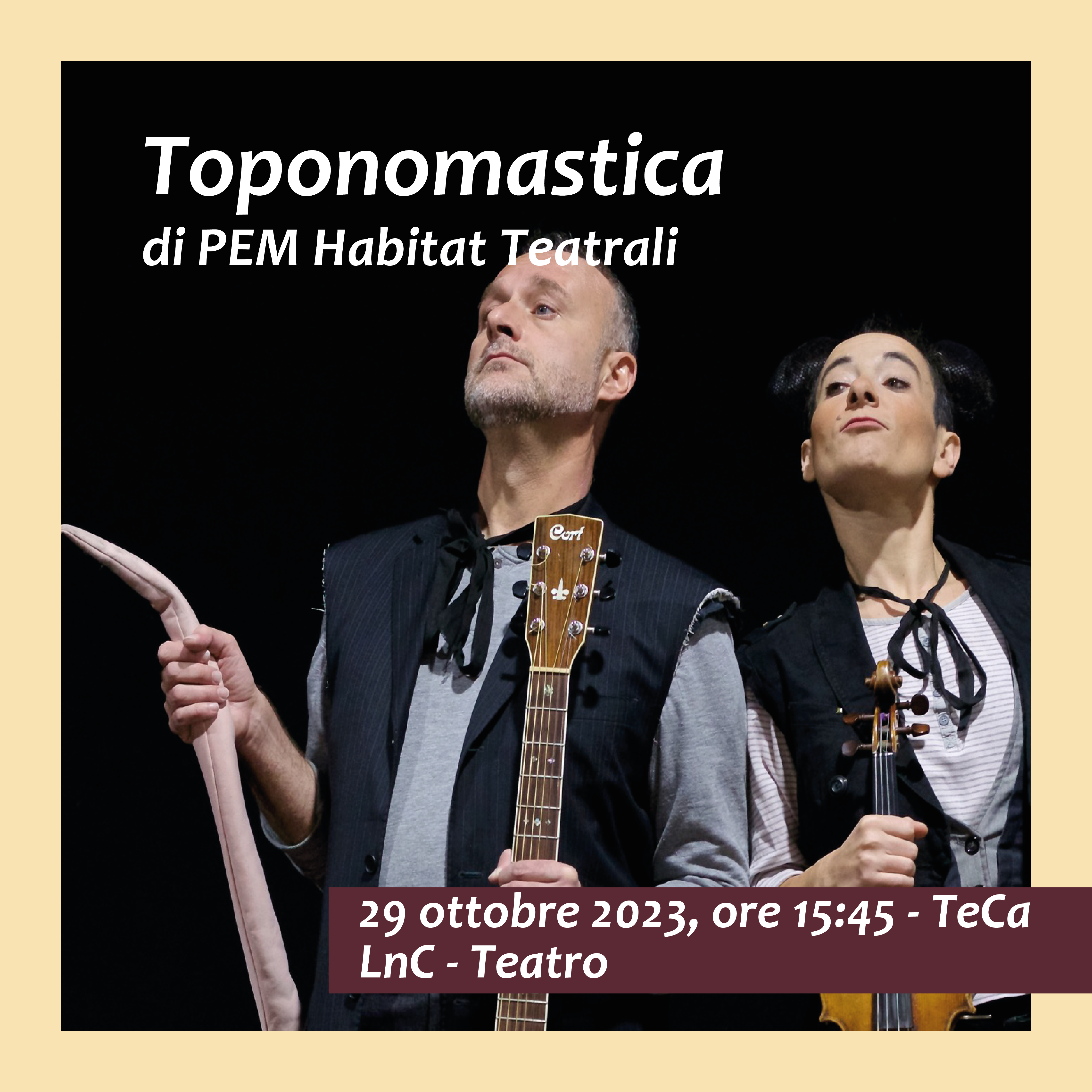 Toponomastica 29 ottobre 2023 ore 15.45. TeCa Teatro Cassanese